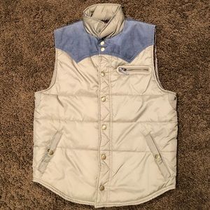 Mens Western Style Puffy Vest Salt Valley M
